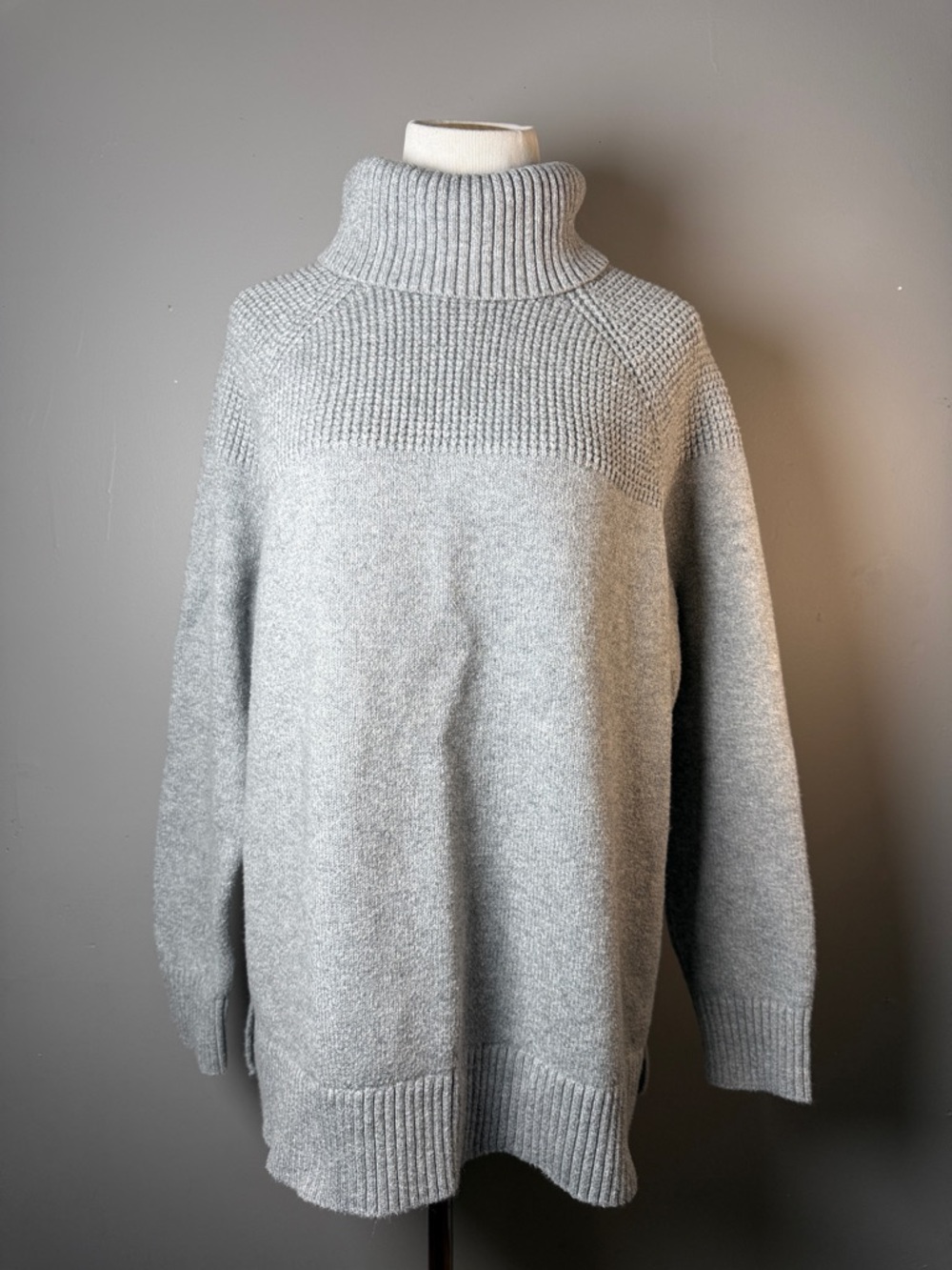 Cozy Grey Turtleneck Sweater - Relaxed Fit